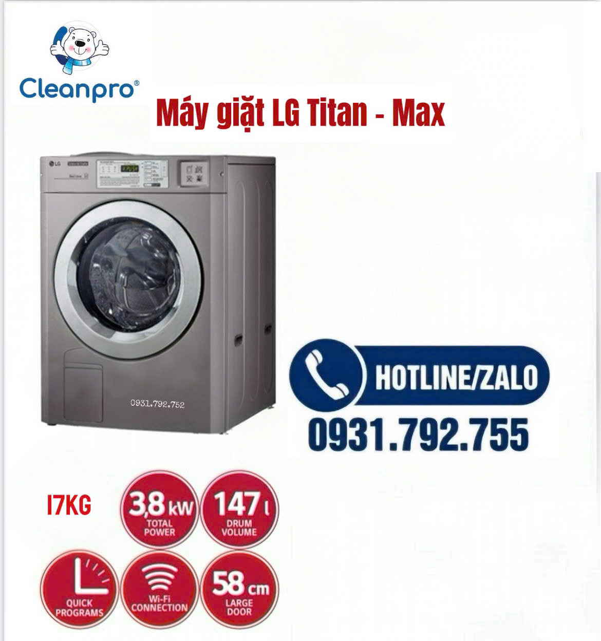  Máy giặt LG Titan Max -  17kg