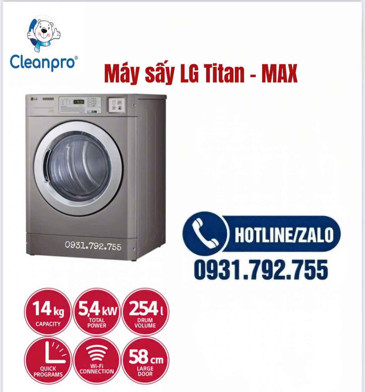 Máy sấy LG Titan Max -14kg ( Điện )
